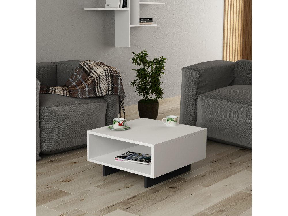 Couchtisch aus Holz "Hola" - 60 x 60 x 32 cm - Weiß