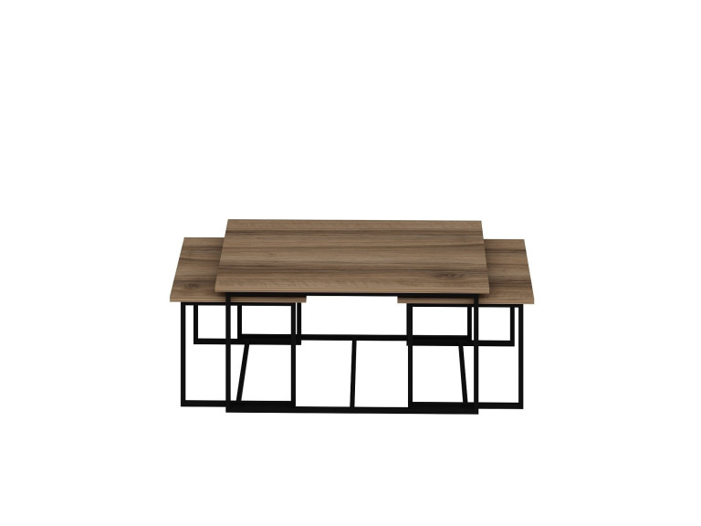 Satztisch (3 Teile) aus Holz "Levada" - 90 x 60 x 42 cm - Nussbaum