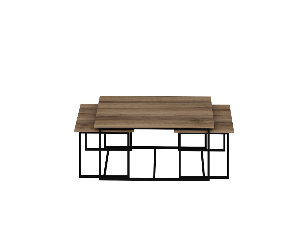 Satztisch (3 Teile) aus Holz "Levada" - 90 x 60 x 42 cm - Nussbaum