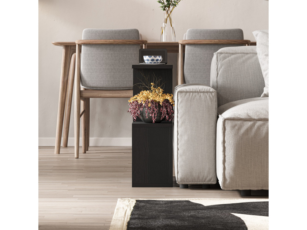 Couchtisch aus Holz "Homemania" - 60 x 20 x 60 cm - Schwarzes Holz