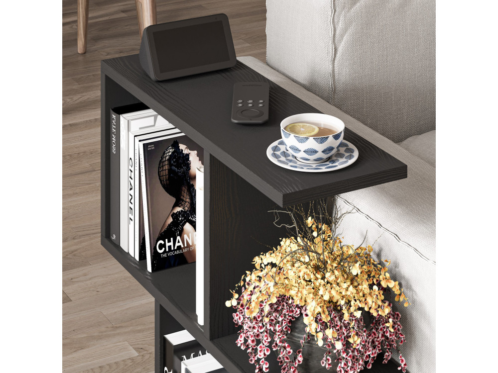 Couchtisch aus Holz "Homemania" - 60 x 20 x 60 cm - Schwarzes Holz