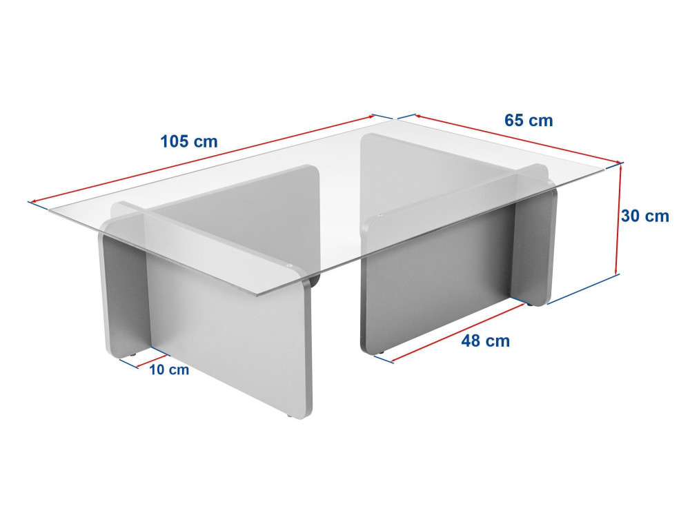 Couchtisch „Flavio“ aus Holz – 105 x 65 x 30 cm – Travertin