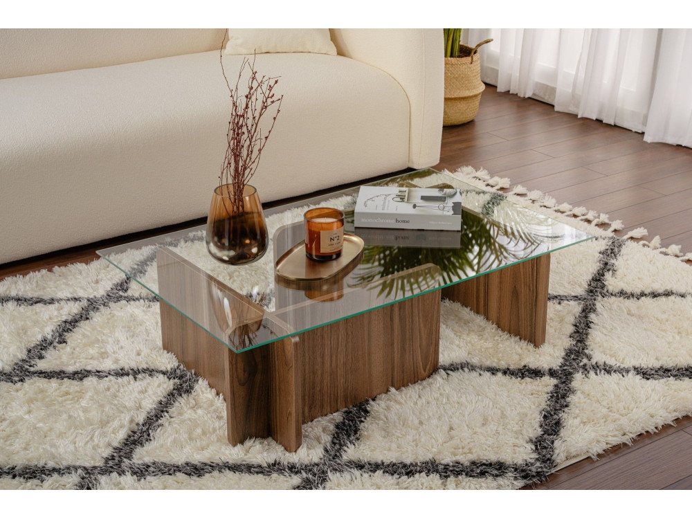 Couchtisch „Flavio“ aus Holz – 105 x 65 x 30 cm – Walnuss