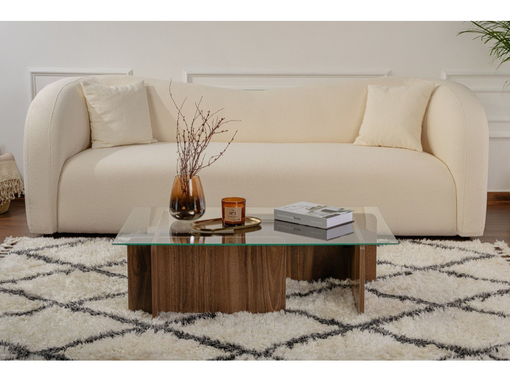 Couchtisch „Flavio“ aus Holz – 105 x 65 x 30 cm – Walnuss