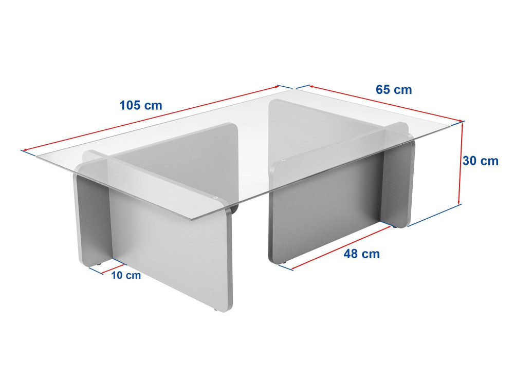 Couchtisch „Flavio“ aus Holz – 105 x 65 x 30 cm – Walnuss
