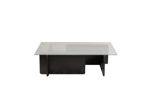 Couchtisch aus Glas "Flavio" 105 x 65 x 30 cm - Holz Schwarz