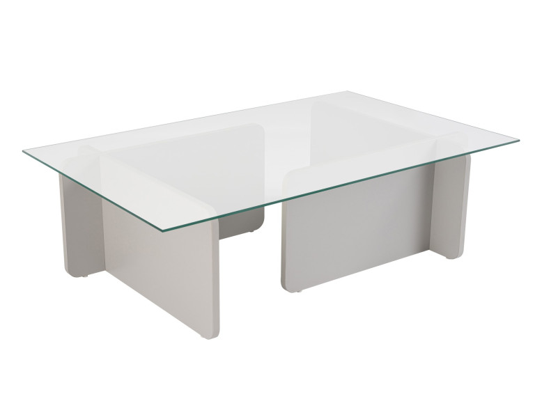 Couchtisch aus Glas "Flavio" 105 x 65 x 30 cm - Grau