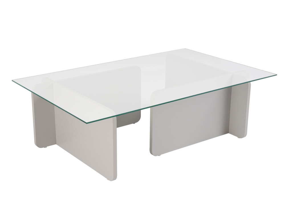 Couchtisch aus Glas "Flavio" 105 x 65 x 30 cm - Grau