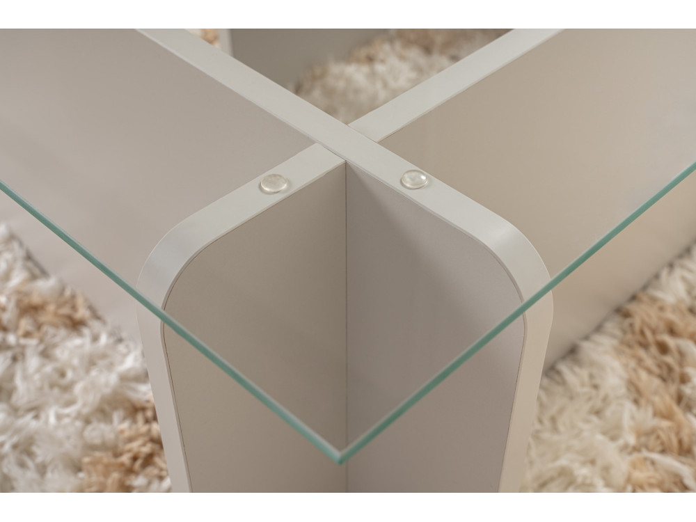 Couchtisch aus Glas "Flavio" 105 x 65 x 30 cm - Grau