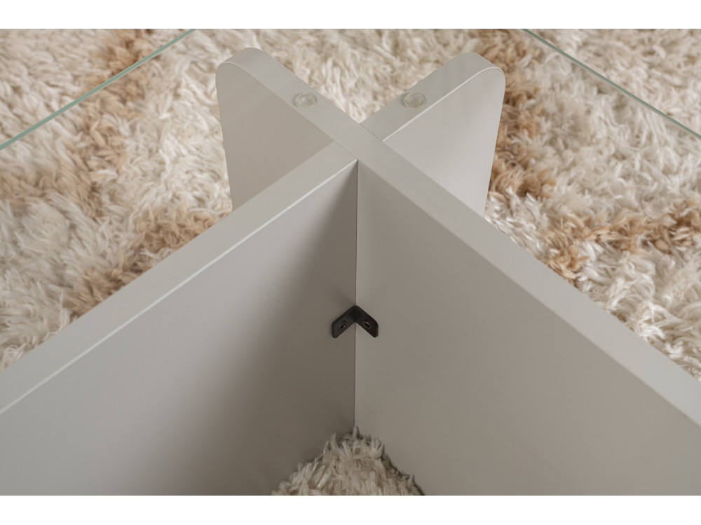 Couchtisch aus Glas "Flavio" 105 x 65 x 30 cm - Grau