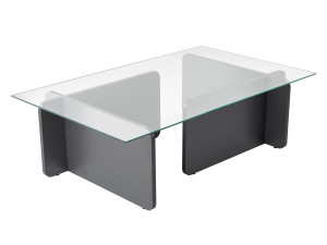 Glas-Couchtisch "Flavio" 105 x 65 x 30 cm - Anthrazit