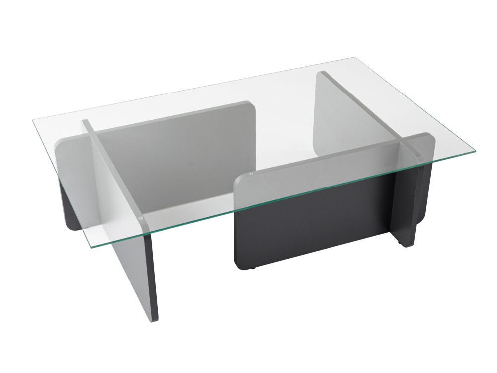 Glas-Couchtisch "Flavio" 105 x 65 x 30 cm - Anthrazit