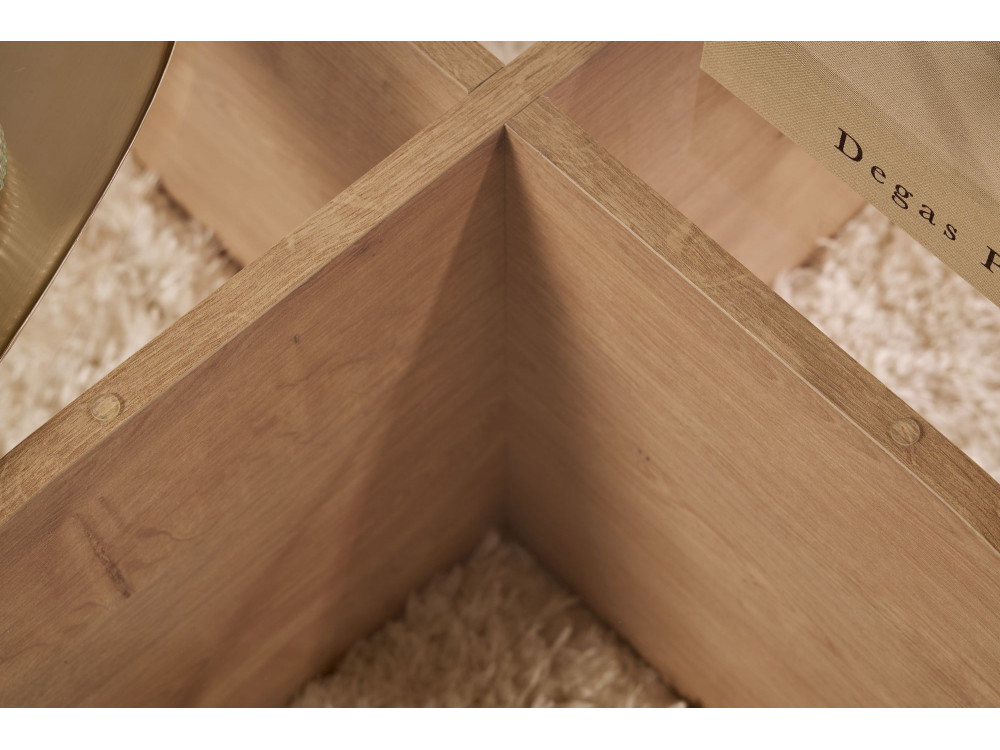 Couchtisch „Aeris“ aus Holz – 75 x 75 x 35 cm – Transparente Saphir-Eiche
