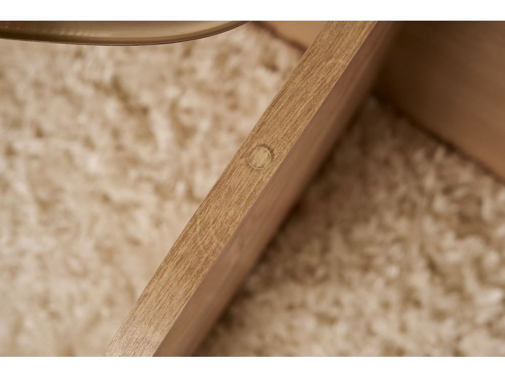 Couchtisch „Aeris“ aus Holz – 75 x 75 x 35 cm – Transparente Saphir-Eiche