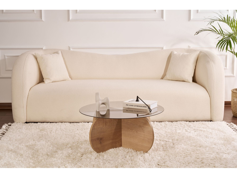 Couchtisch „Aeris“ aus Holz – 75 x 75 x 35 cm – Saphirgeräucherte Eiche