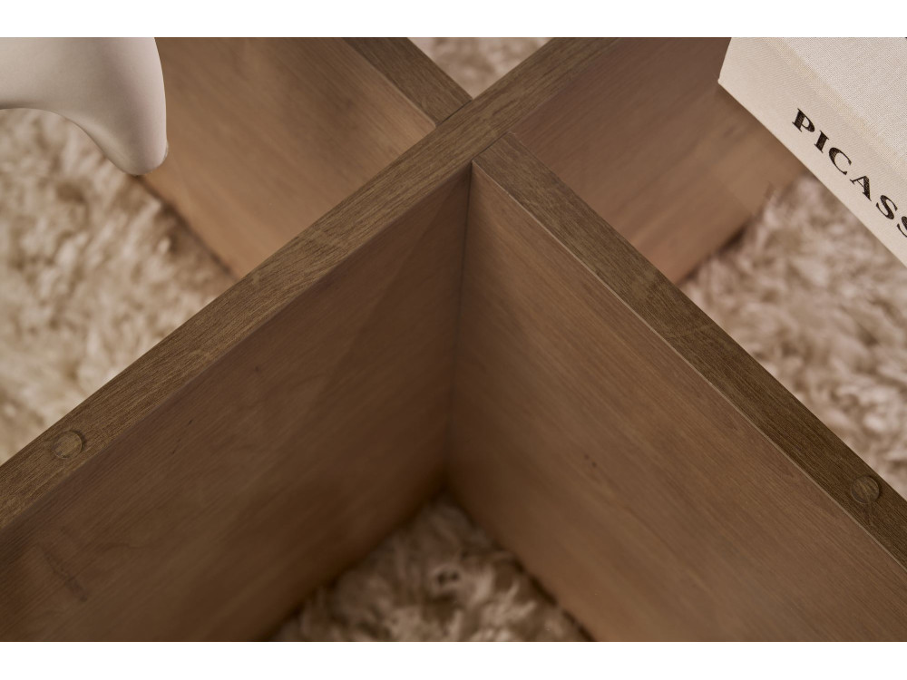 Couchtisch „Aeris“ aus Holz – 75 x 75 x 35 cm – Saphirgeräucherte Eiche