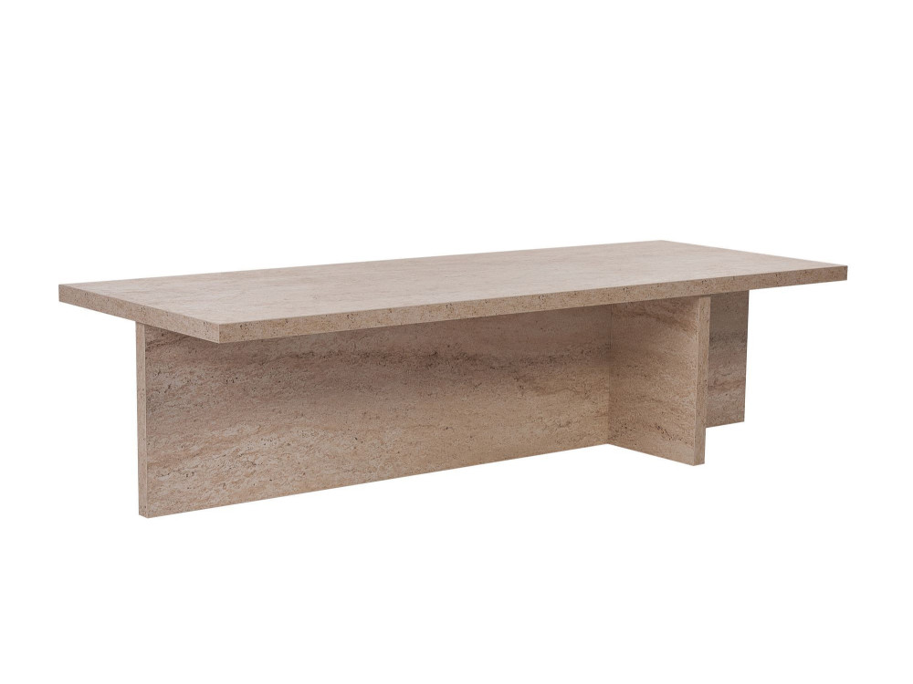 Couchtisch „Harbor“ aus Holz – 120 x 45 x 30 cm – Travertin