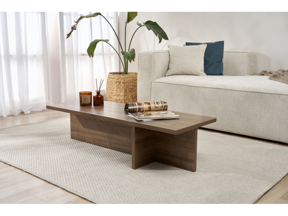 Couchtisch „Harbor“ aus Holz – 120 x 45 x 30 cm – Walnuss