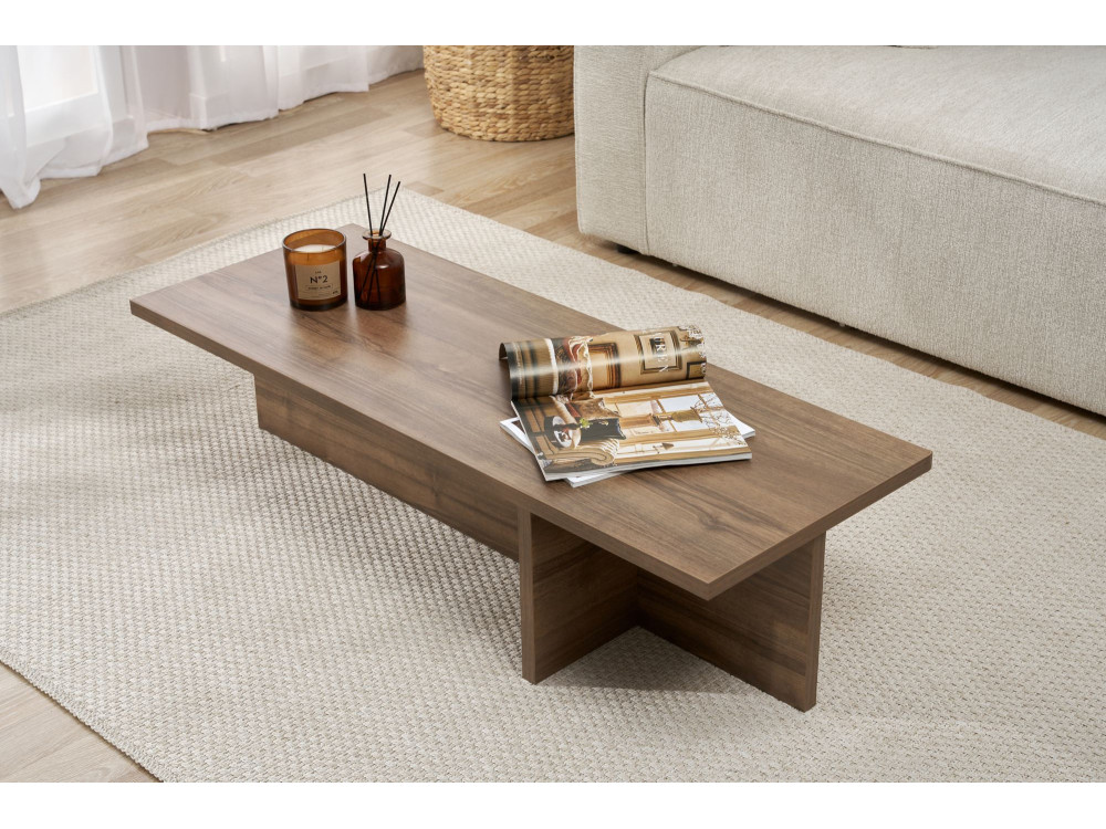Couchtisch „Harbor“ aus Holz – 120 x 45 x 30 cm – Walnuss