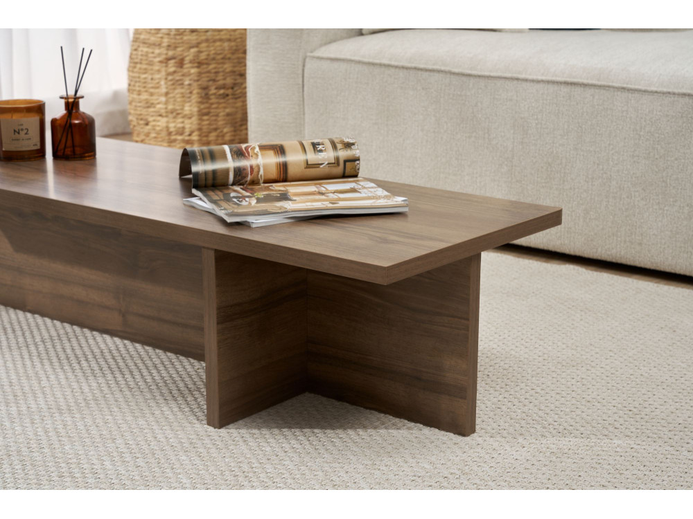 Couchtisch „Harbor“ aus Holz – 120 x 45 x 30 cm – Walnuss