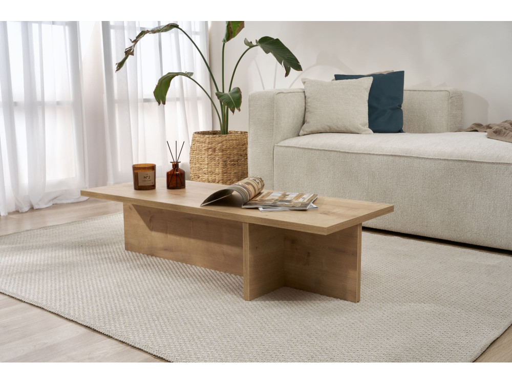 Couchtisch „Harbor“ aus Holz – 120 x 45 x 30 cm – Saphir-Eiche