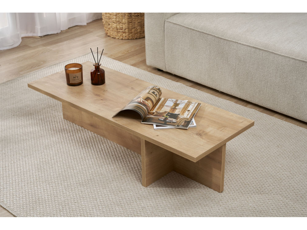 Couchtisch „Harbor“ aus Holz – 120 x 45 x 30 cm – Saphir-Eiche