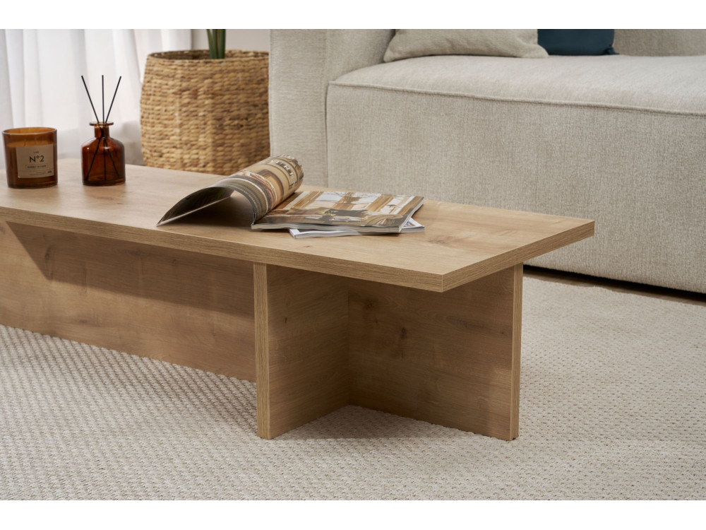 Couchtisch „Harbor“ aus Holz – 120 x 45 x 30 cm – Saphir-Eiche