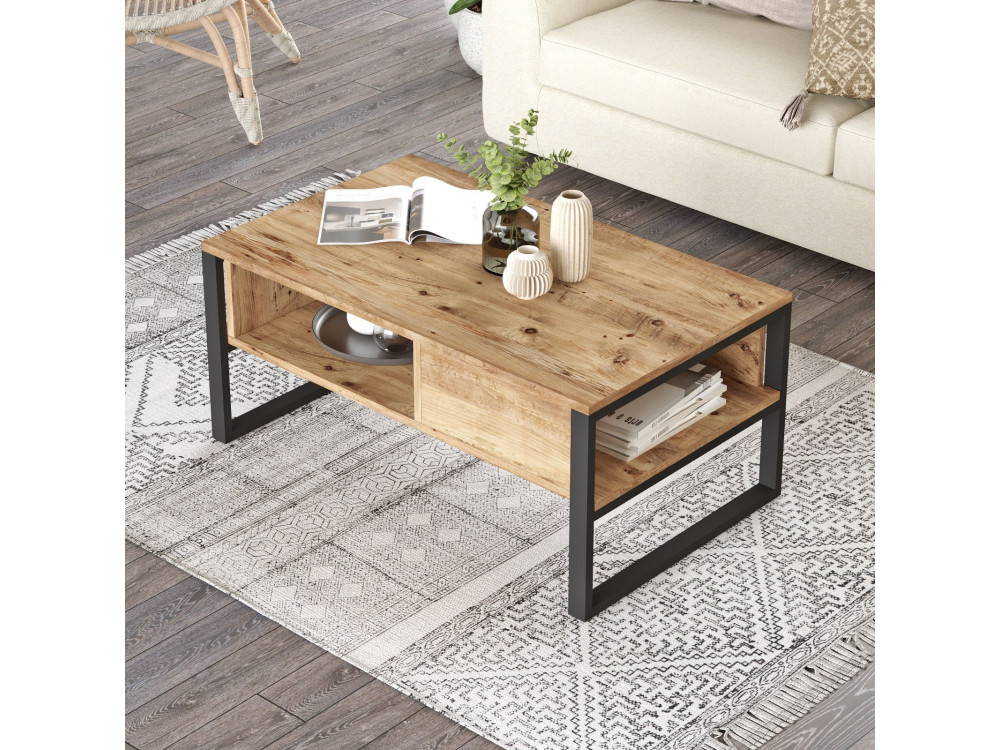 Couchtisch aus Holz "ML34" - 100 x 59 x 44 cm - Atlantische Kiefer
