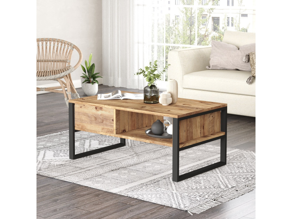 Couchtisch aus Holz "ML34" - 100 x 59 x 44 cm - Atlantische Kiefer