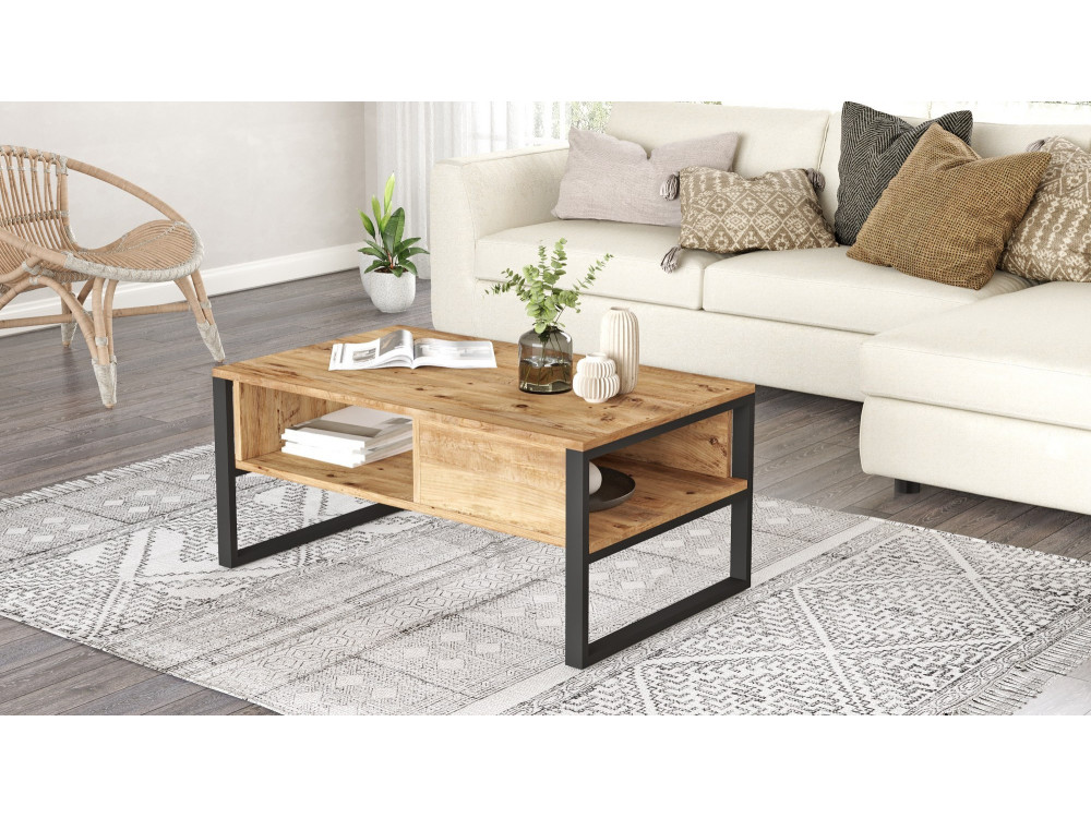 Couchtisch aus Holz "ML34" - 100 x 59 x 44 cm - Atlantische Kiefer