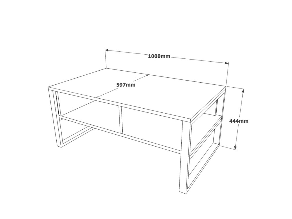 Couchtisch aus Holz "ML34" - 100 x 59 x 44 cm - Atlantische Kiefer