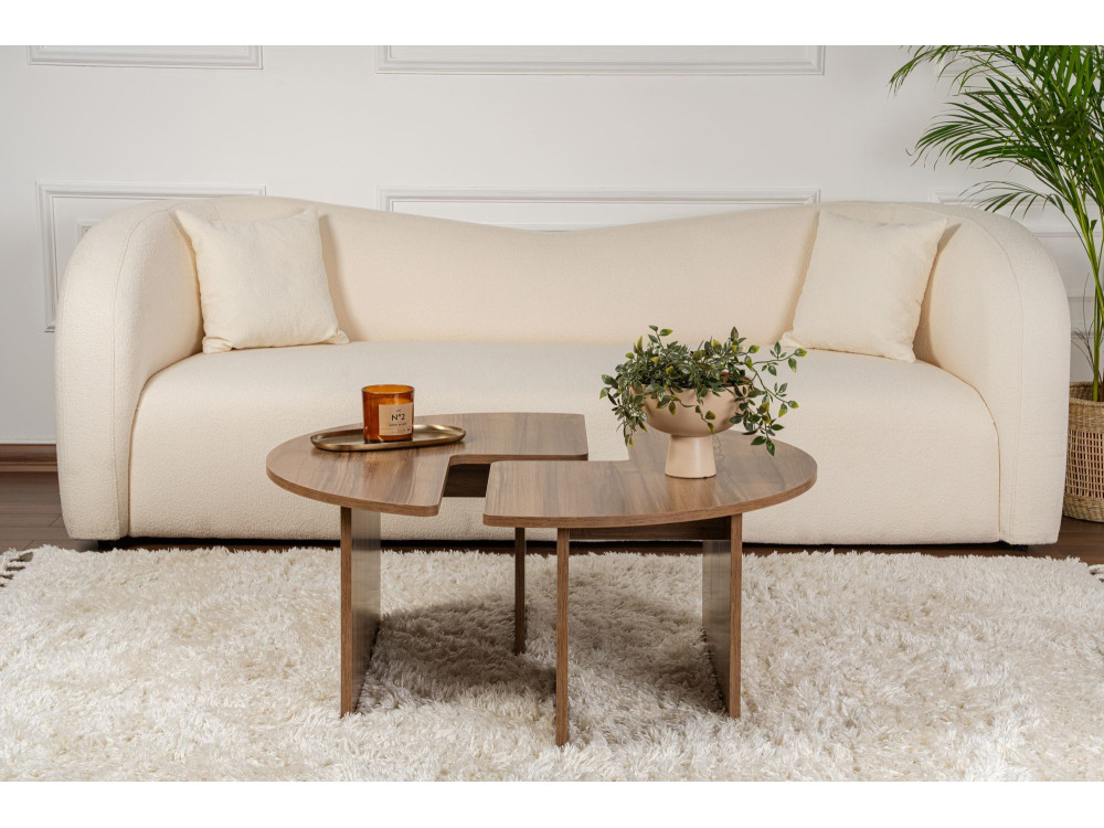 Couchtisch „Moira“ aus Holz – 90 x 90 x 41 cm – Walnuss