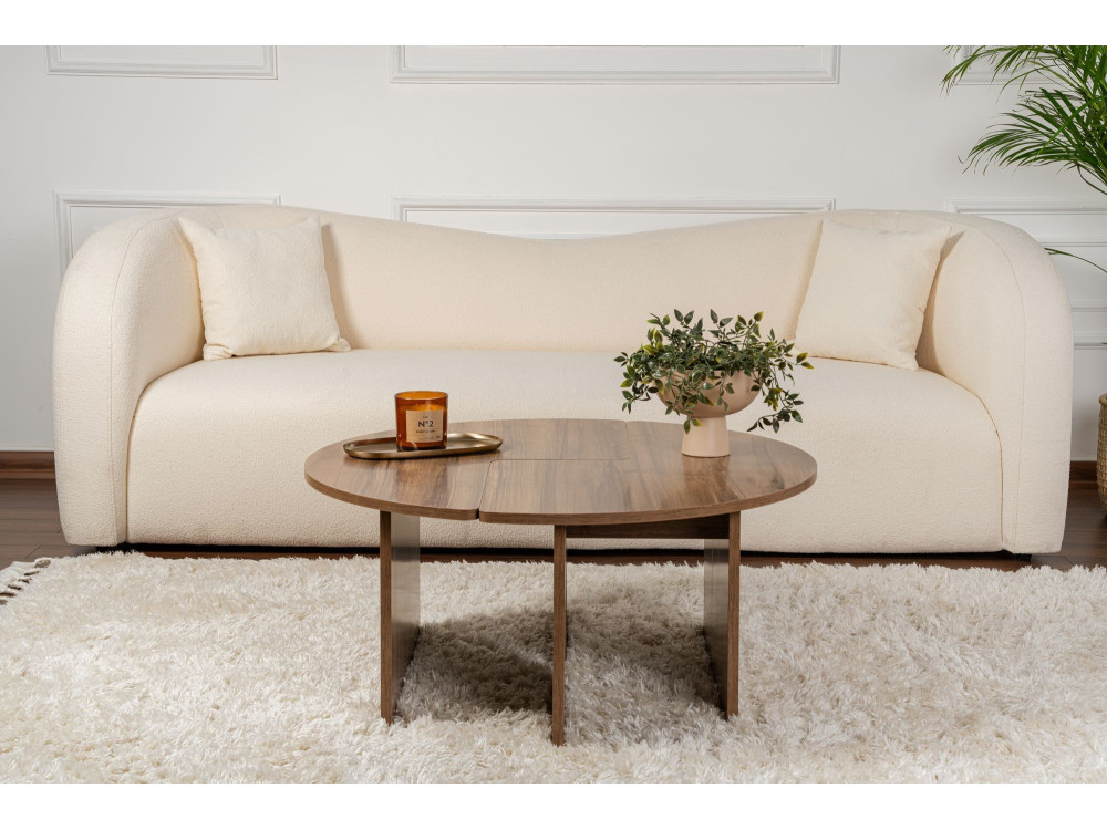 Couchtisch „Moira“ aus Holz – 90 x 90 x 41 cm – Walnuss