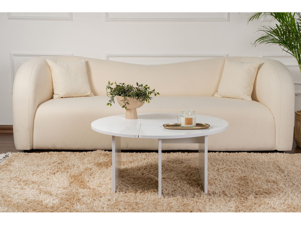 Couchtisch aus Holz "Moira" 90 x 90 x 41 cm - Naturweiß