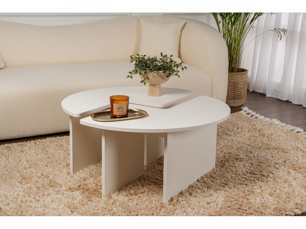 Couchtisch aus Holz "Moira" 90 x 90 x 41 cm - Holzweiß