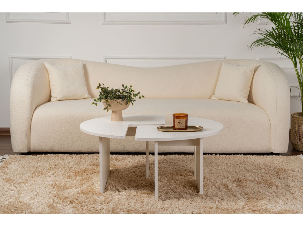 Couchtisch aus Holz "Moira" 90 x 90 x 41 cm - Holzweiß