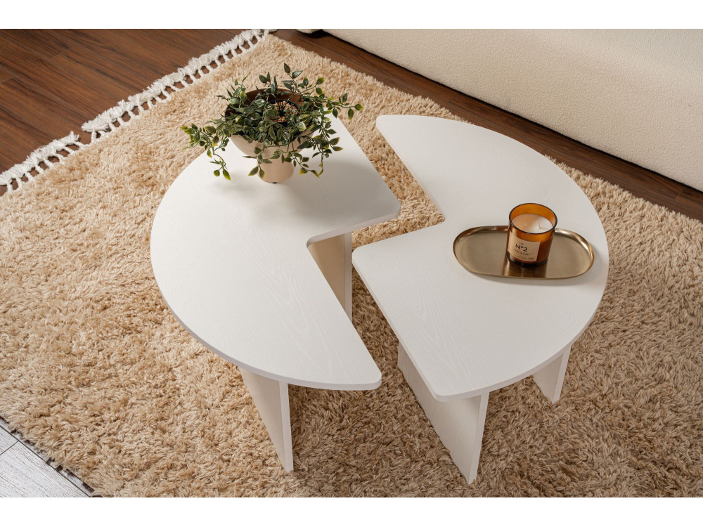 Couchtisch aus Holz "Moira" 90 x 90 x 41 cm - Holzweiß