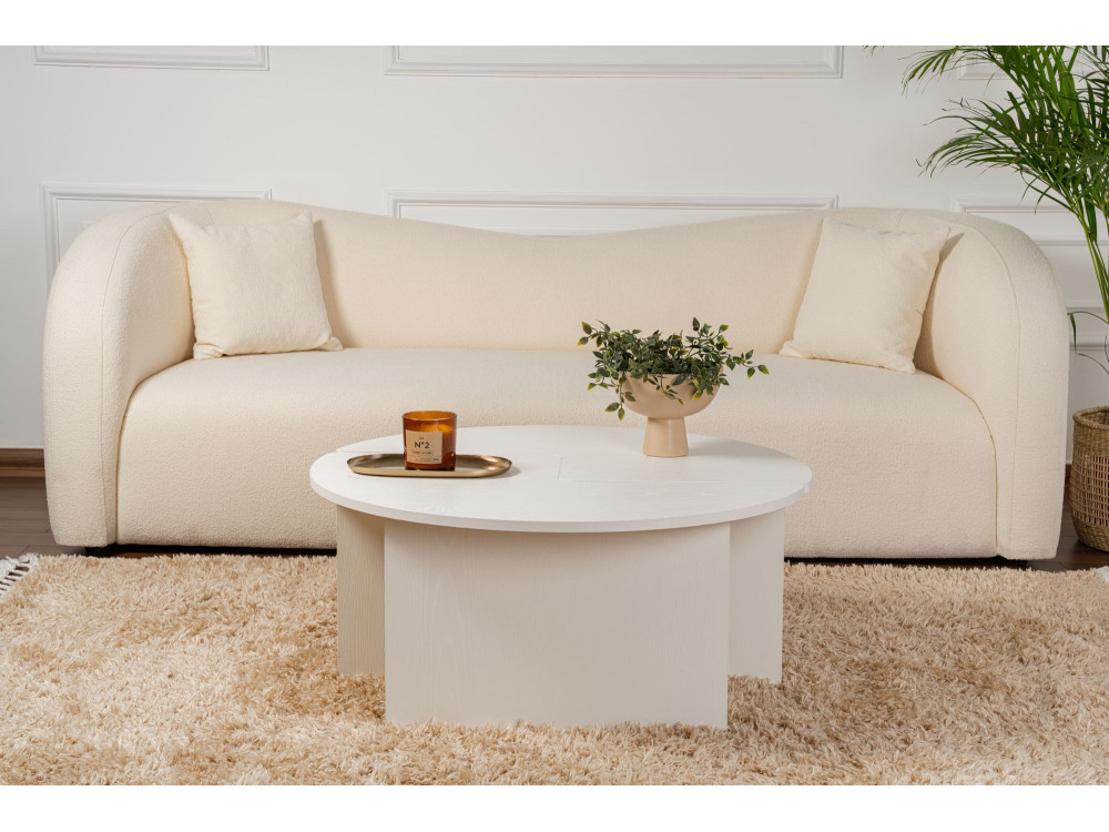 Couchtisch aus Holz "Moira" 90 x 90 x 41 cm - Holzweiß