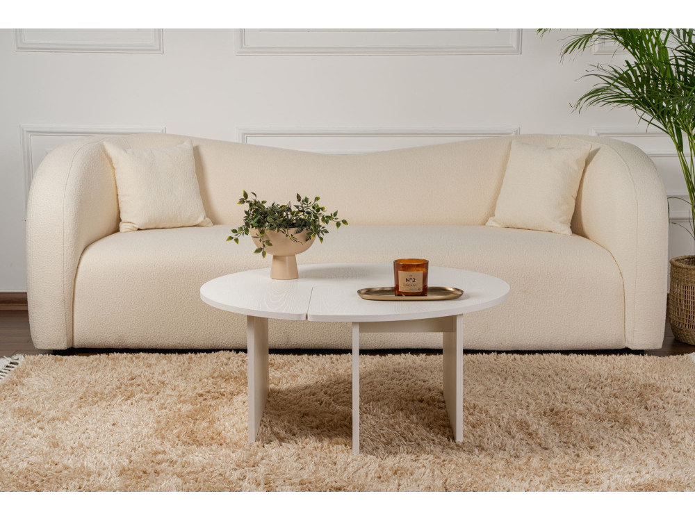 Couchtisch aus Holz "Moira" 90 x 90 x 41 cm - Holzweiß