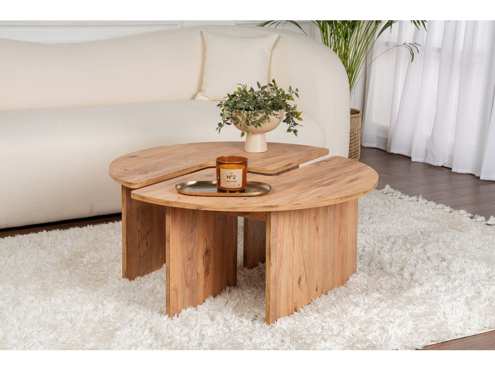 Couchtisch aus Holz "Moira" 90 x 90 x 41 cm - Atlantische Kiefer