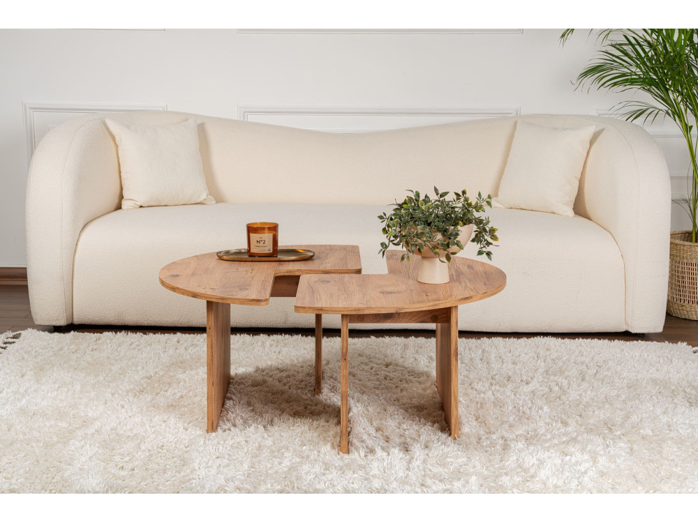 Couchtisch aus Holz "Moira" 90 x 90 x 41 cm - Atlantische Kiefer