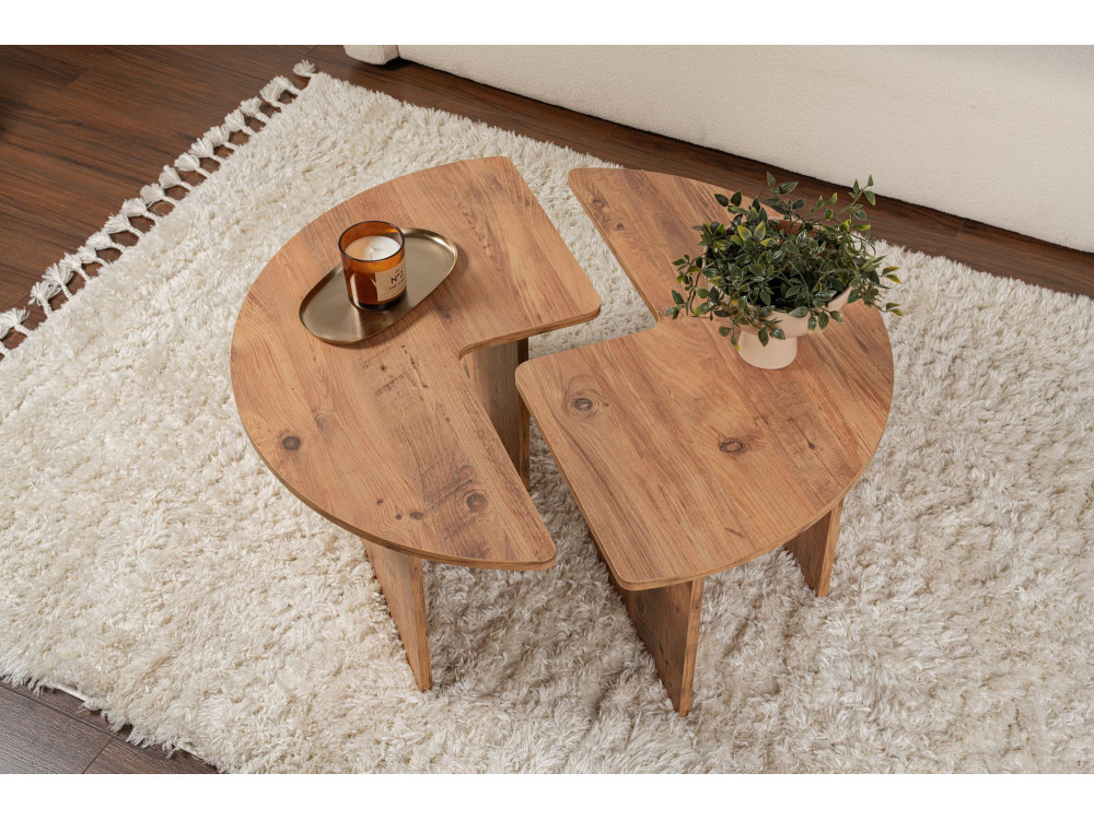Couchtisch aus Holz "Moira" 90 x 90 x 41 cm - Atlantische Kiefer