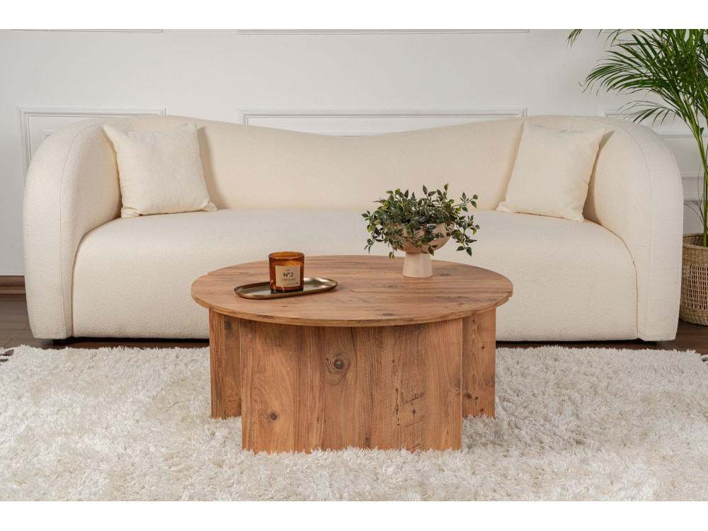 Couchtisch aus Holz "Moira" 90 x 90 x 41 cm - Atlantische Kiefer