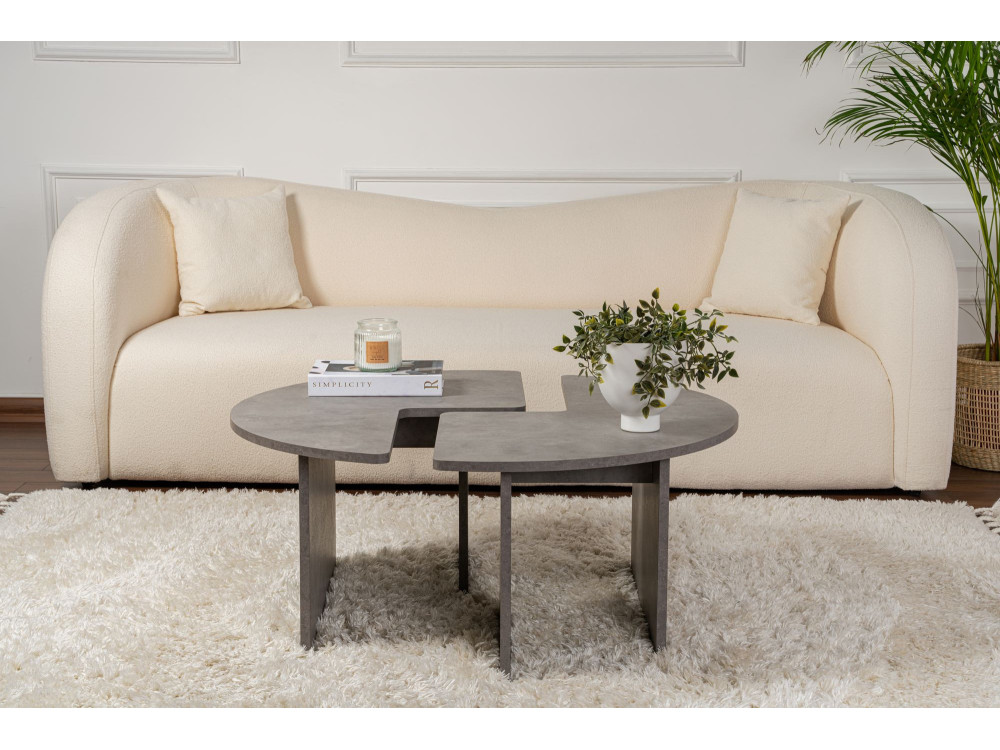 Couchtisch aus Holz "Moira" 90 x 90 x 41 cm - Betongrau