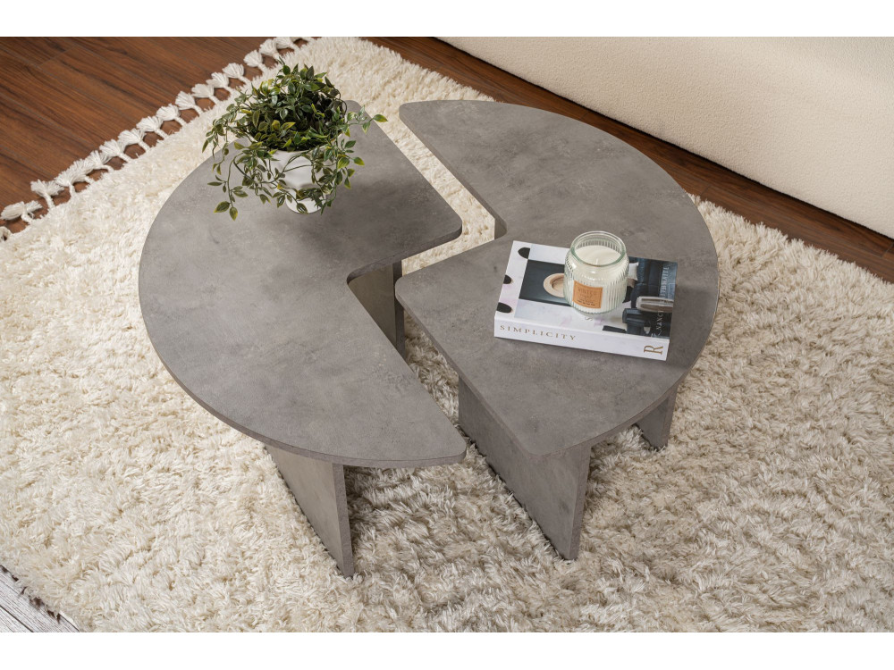 Couchtisch aus Holz "Moira" 90 x 90 x 41 cm - Betongrau