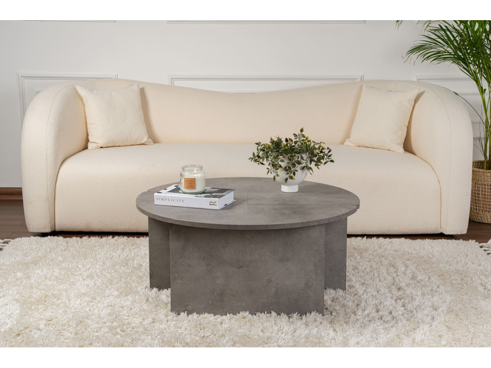 Couchtisch aus Holz "Moira" 90 x 90 x 41 cm - Betongrau