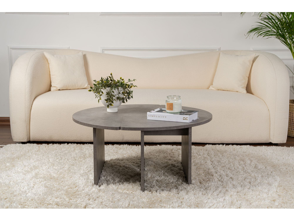 Couchtisch aus Holz "Moira" 90 x 90 x 41 cm - Betongrau