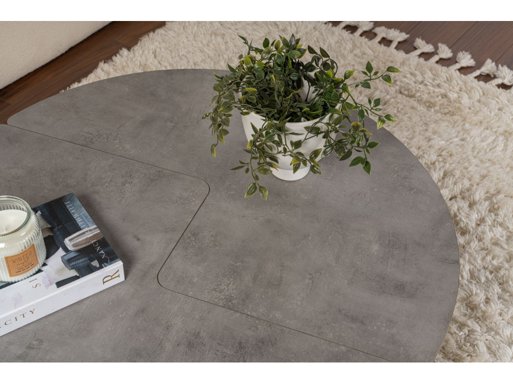 Couchtisch aus Holz "Moira" 90 x 90 x 41 cm - Betongrau