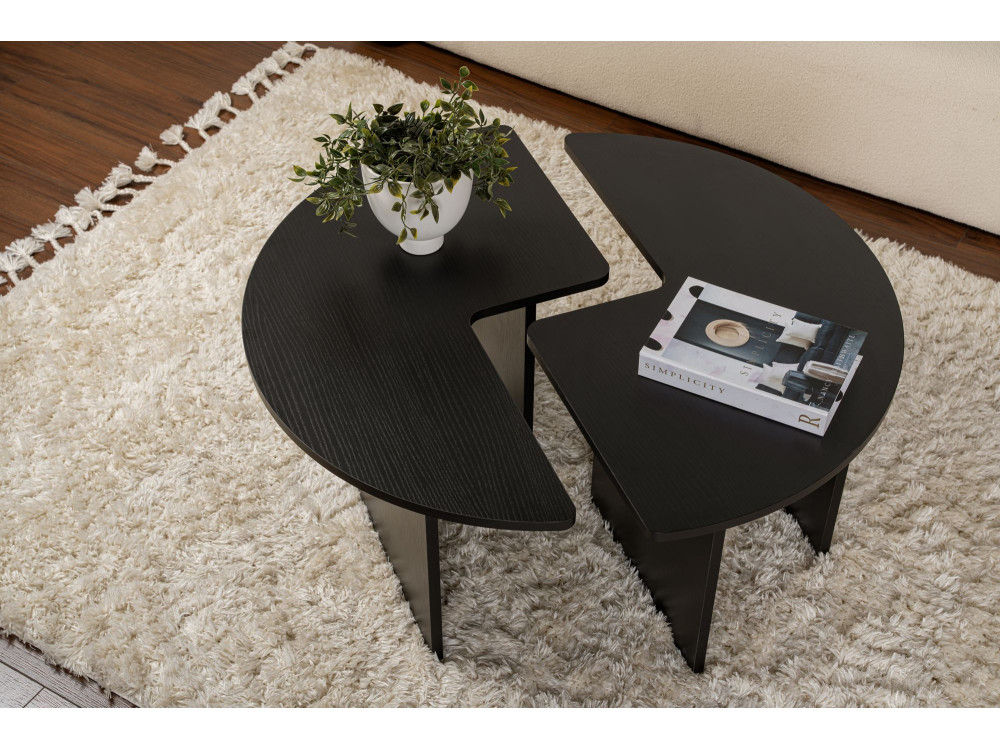 Couchtisch aus Holz "Moira" 90 x 90 x 41 cm - Schwarzes Holz