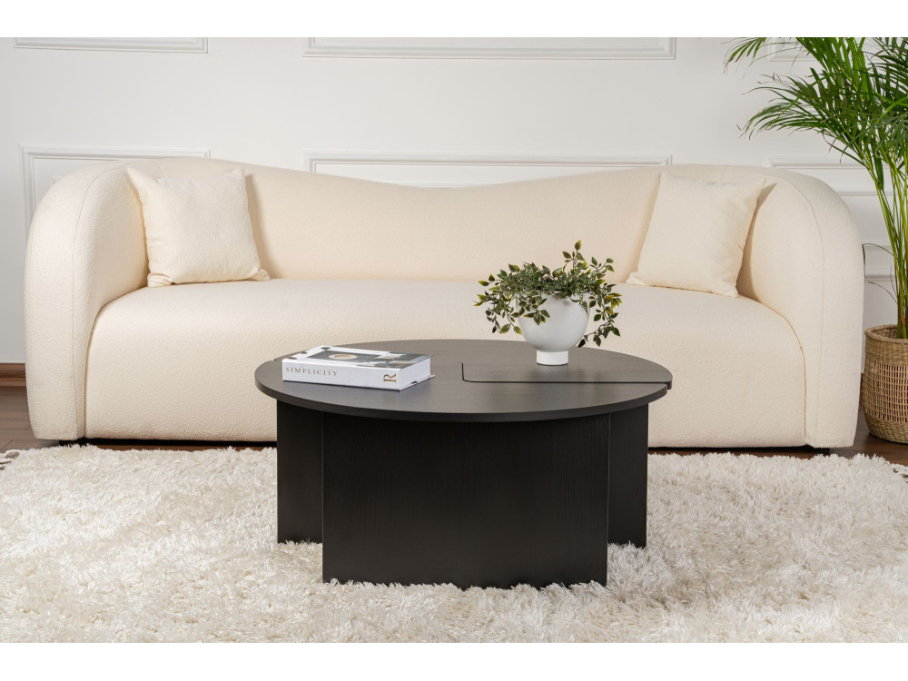 Couchtisch aus Holz "Moira" 90 x 90 x 41 cm - Schwarzes Holz